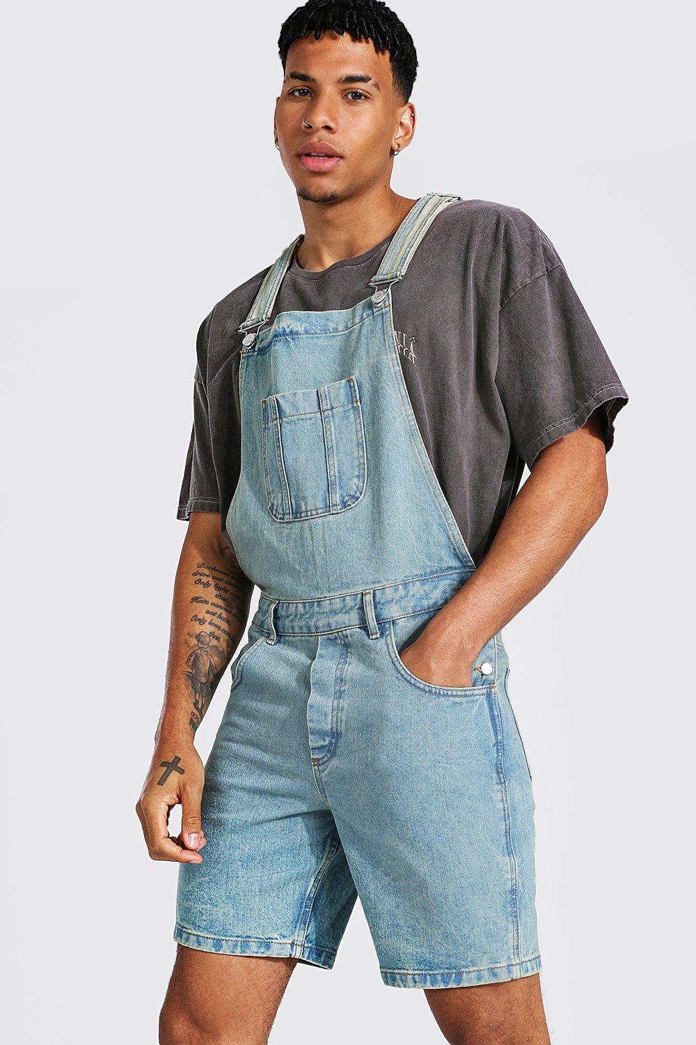 Slim Rigid Short Dungaree boohoo IL